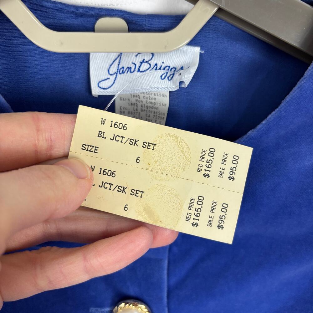 Vintage Jan Briggs 80s Jacket NEW Deadstock Regal Renaissance US 6 Periwinkle - Picture 7 of 8